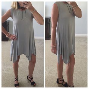 Grey Handkerchief Hemline Tunic/Dress